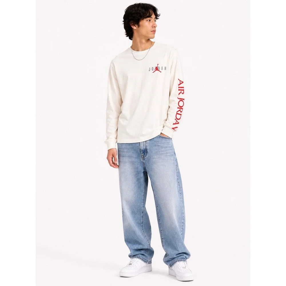 Jordan Long Sleeve T-Shirt Mens Large White Graphic Jumpman Nike Air Logo Tee